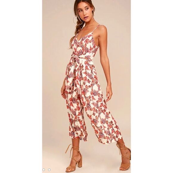 Free People Hot Tropics Cream Print Mic.
Jumpsuit size 0 - Picture 1 of 7